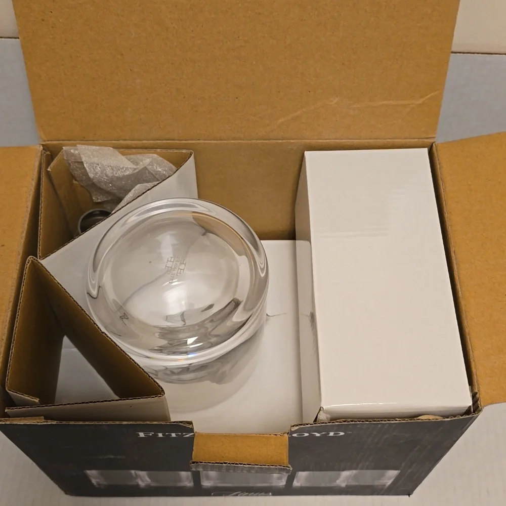 New In Box 5 Piece Fitz And Floyd Decanter Set